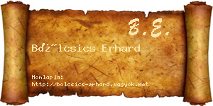 Bölcsics Erhard névjegykártya